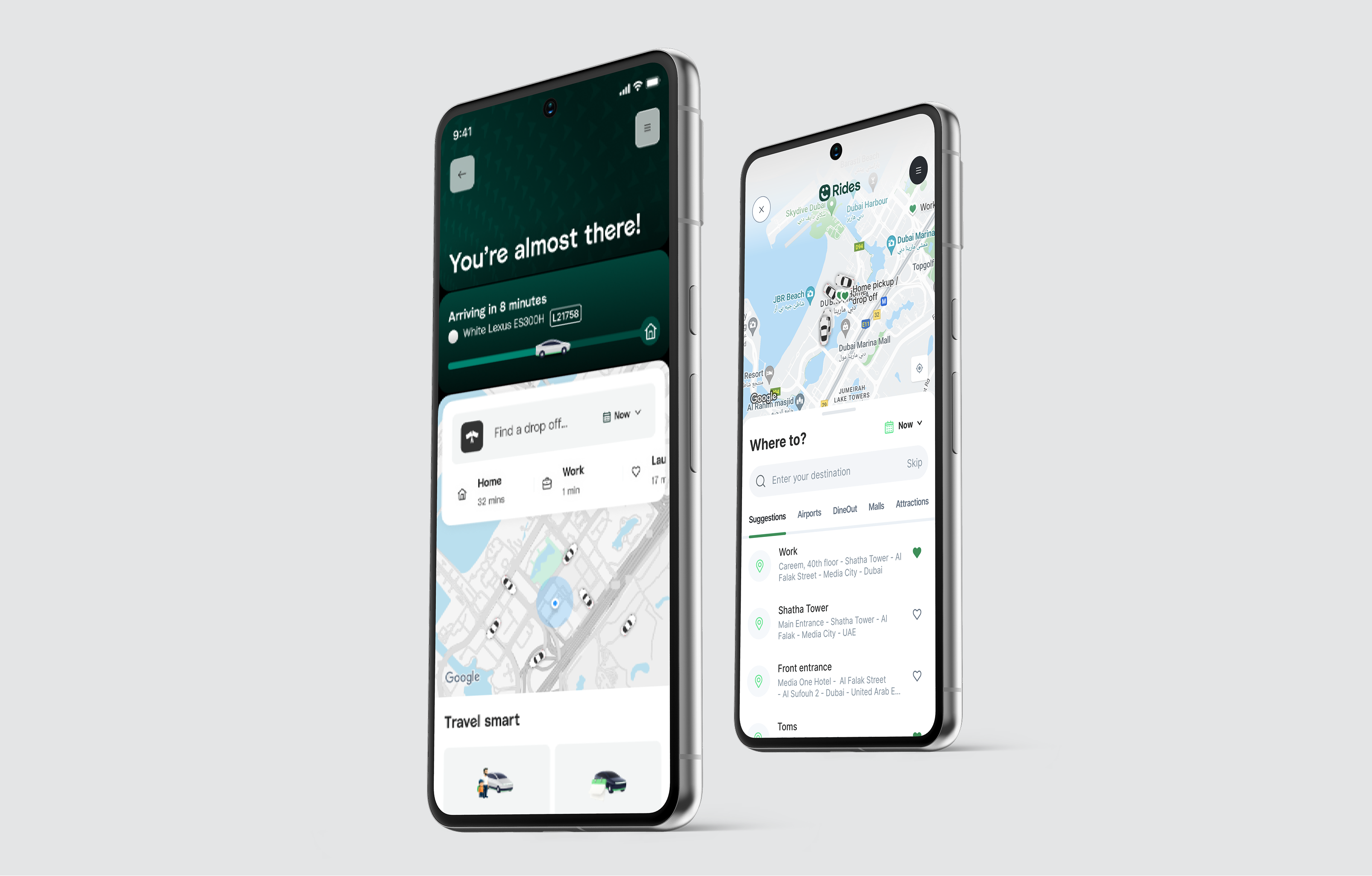 Careem Rides app screens